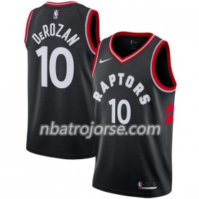 Män Toronto Raptors Tröja DeMar DeRozan 10 Nike 2017-18 Svart Swingman